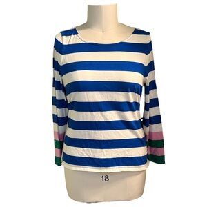 Boden Striped Blue and White Women's Top